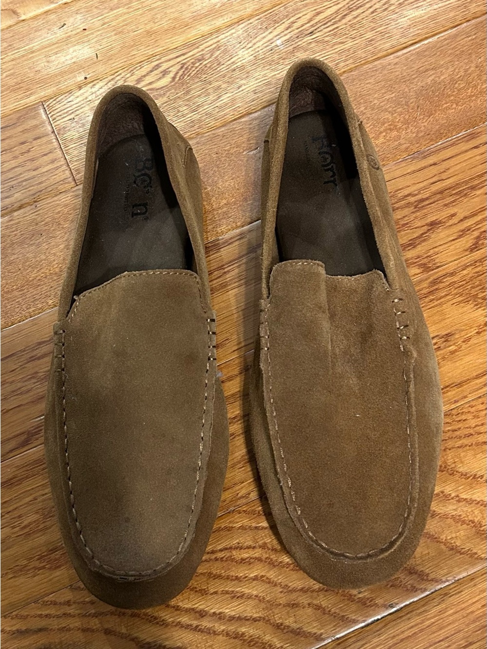 Born Brown Suede Slip-On Loafers